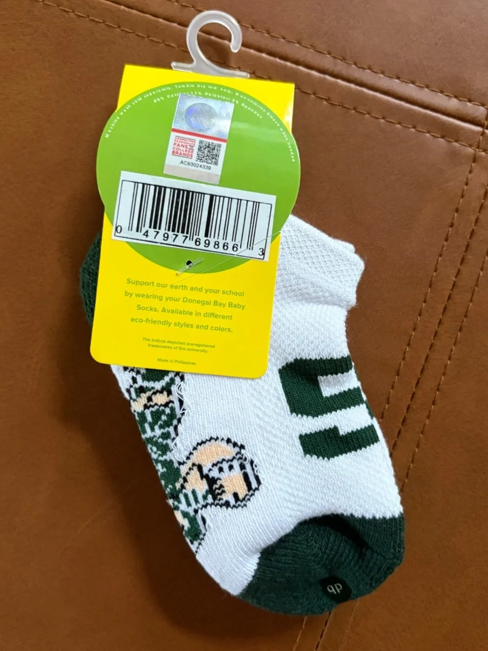 Michigan State Spartans Mascot Baby Quarter Socks Donegal Bay NWT collegiate MSU